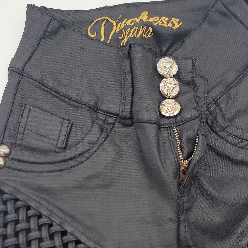 Genuine Duchess Columbian Black High-Waisted Butt-Lifting Jeans U.S. Size 1 26"!